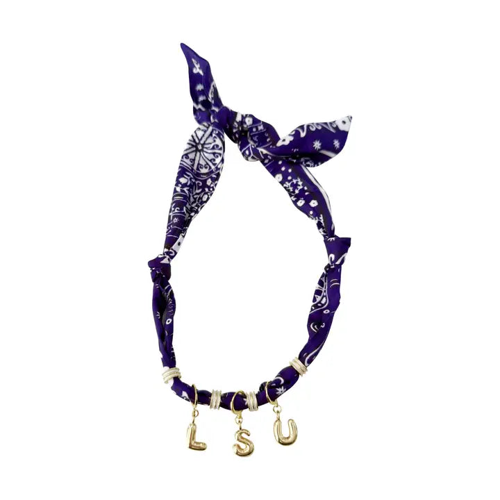 Purple LSU Scarf Necklace