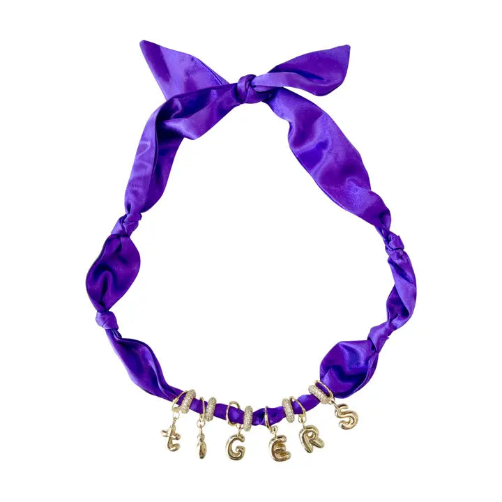 Purple Tigers Scarf Necklace