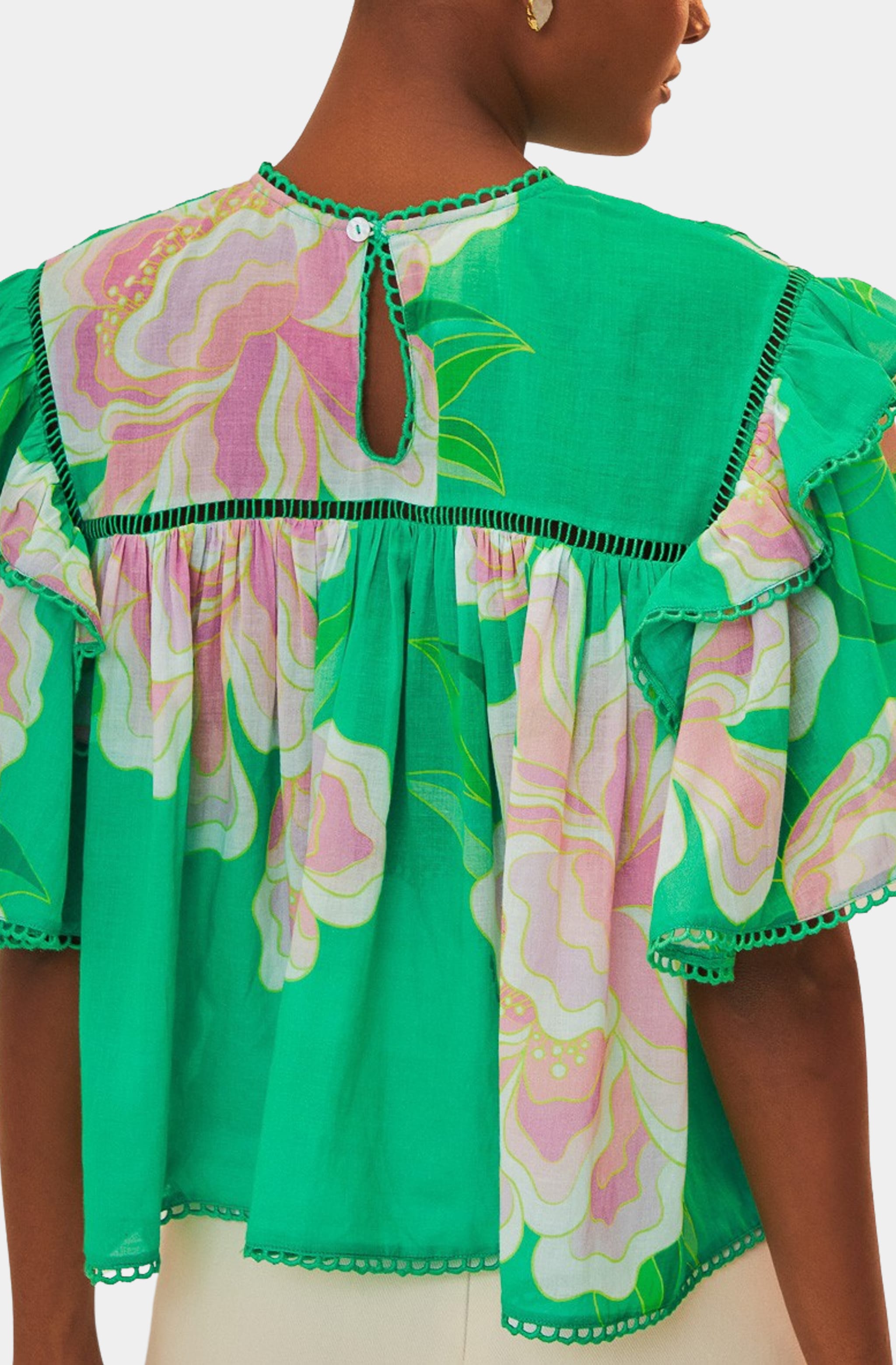 Floral Vibing Green Blouse