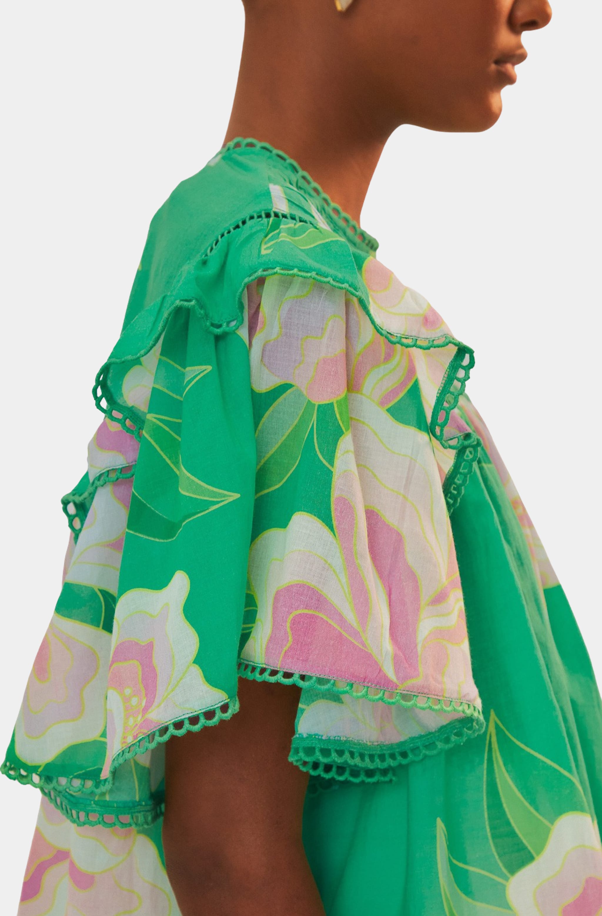 Floral Vibing Green Blouse
