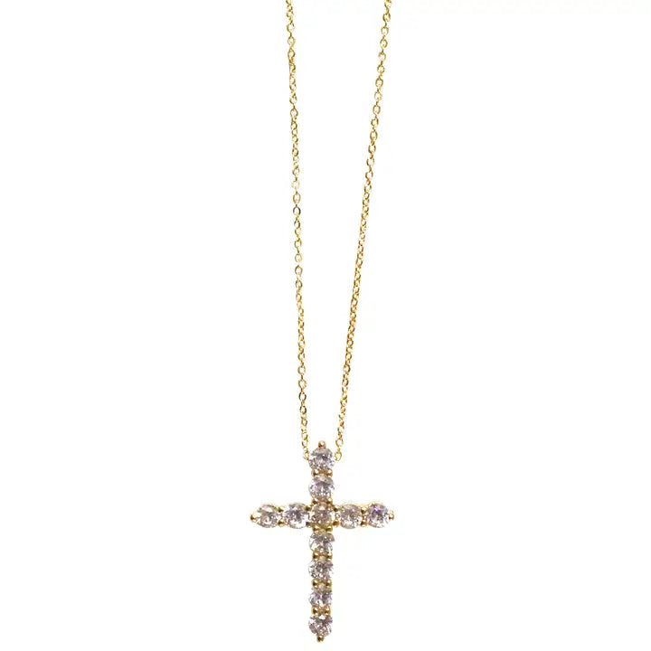 Cz Cross Charm Necklace