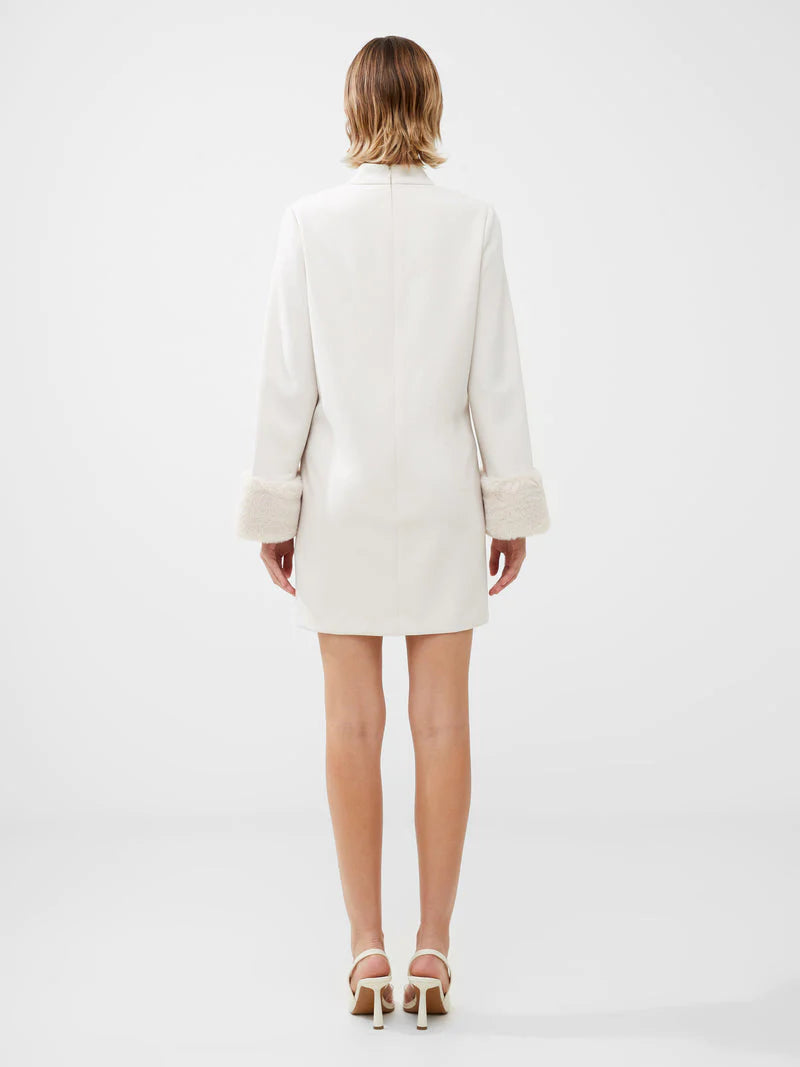 Whisper Ruth Faux Fur Trim Mini Dress