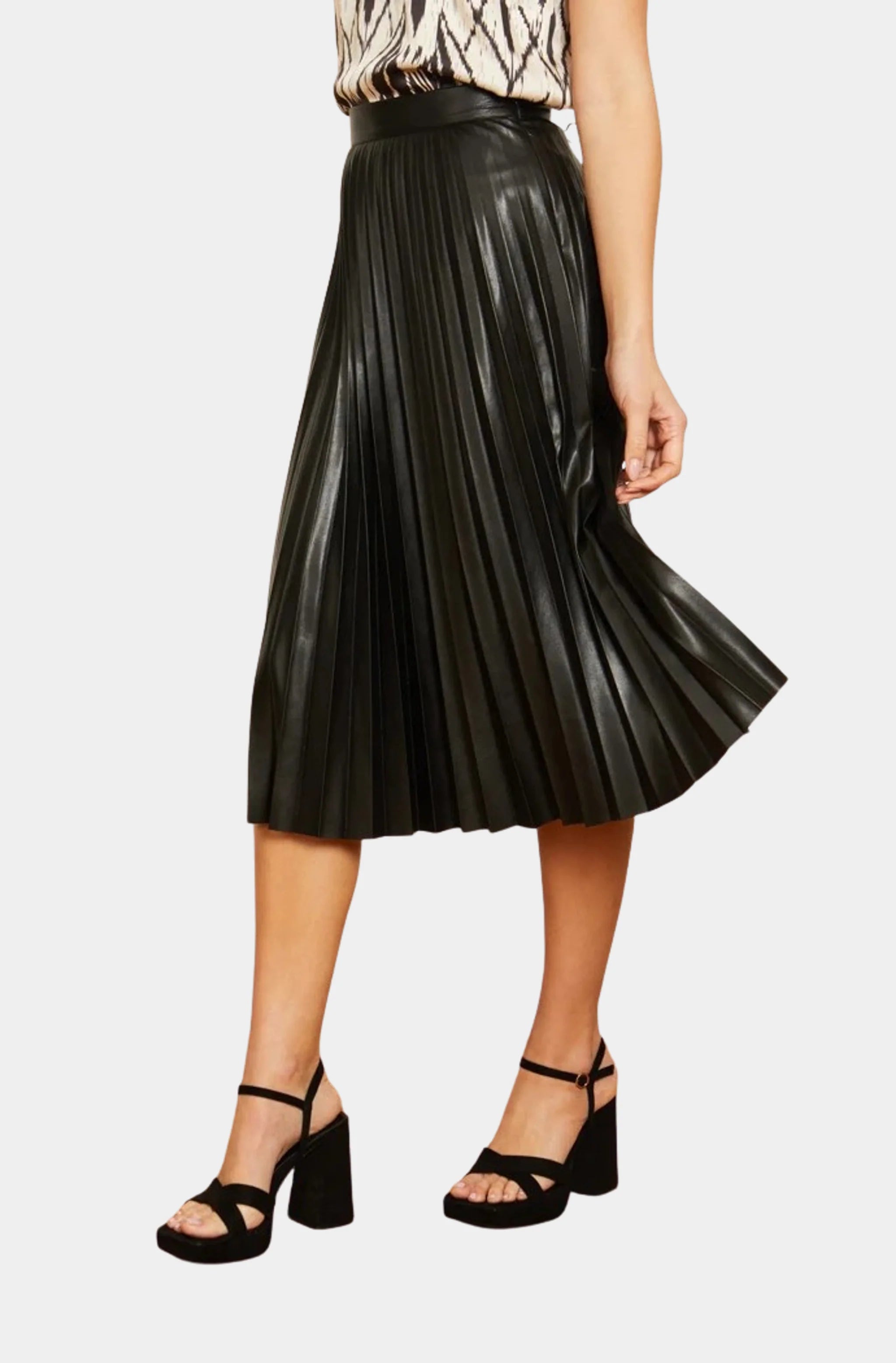 Annette Black Vegan Leather Skirt