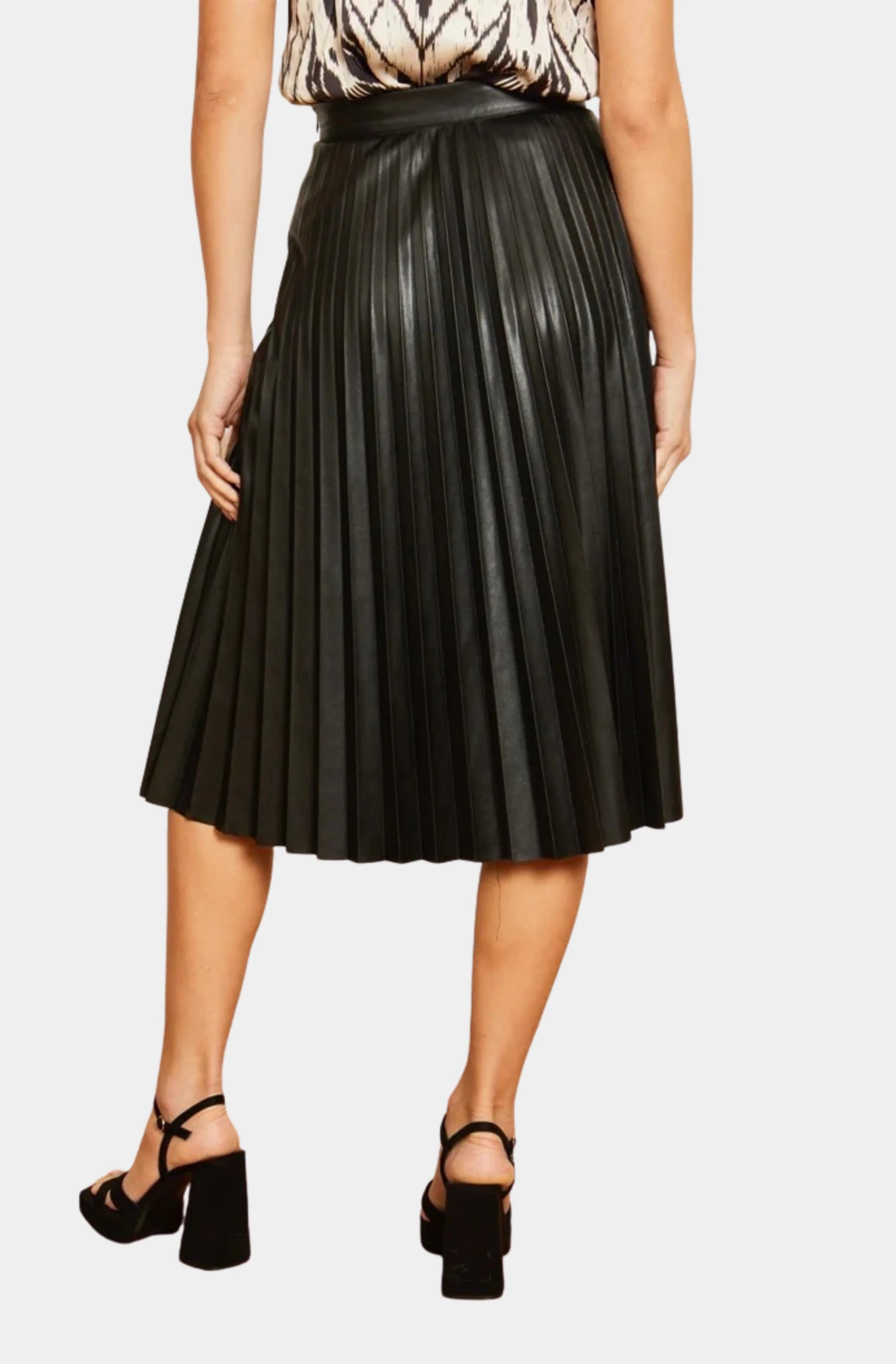 Annette Black Vegan Leather Skirt