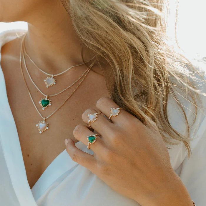 Heavenly Heart Necklace - Moonstone