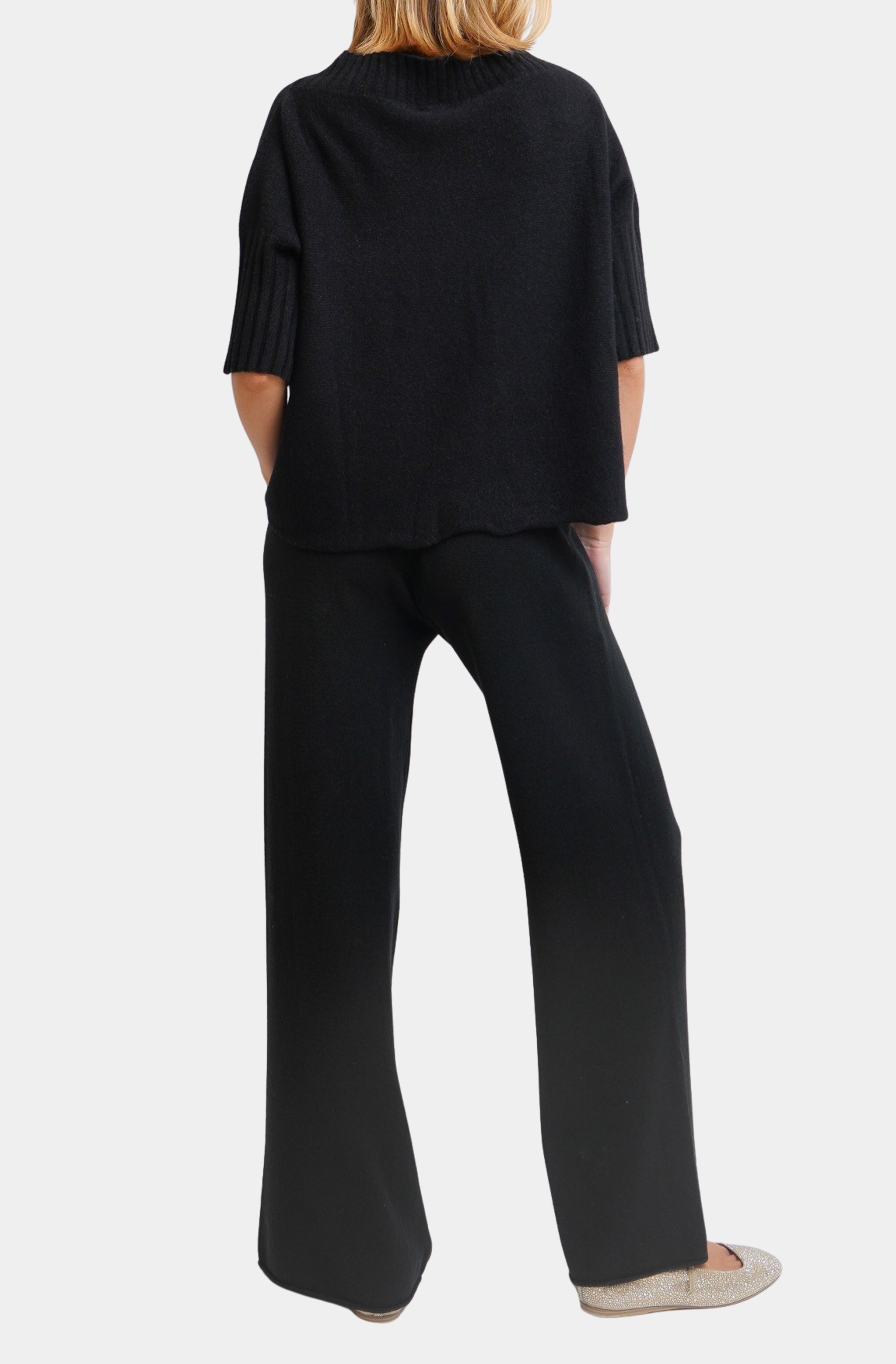 Italian Crew Neck Short Sleeve Knit Top