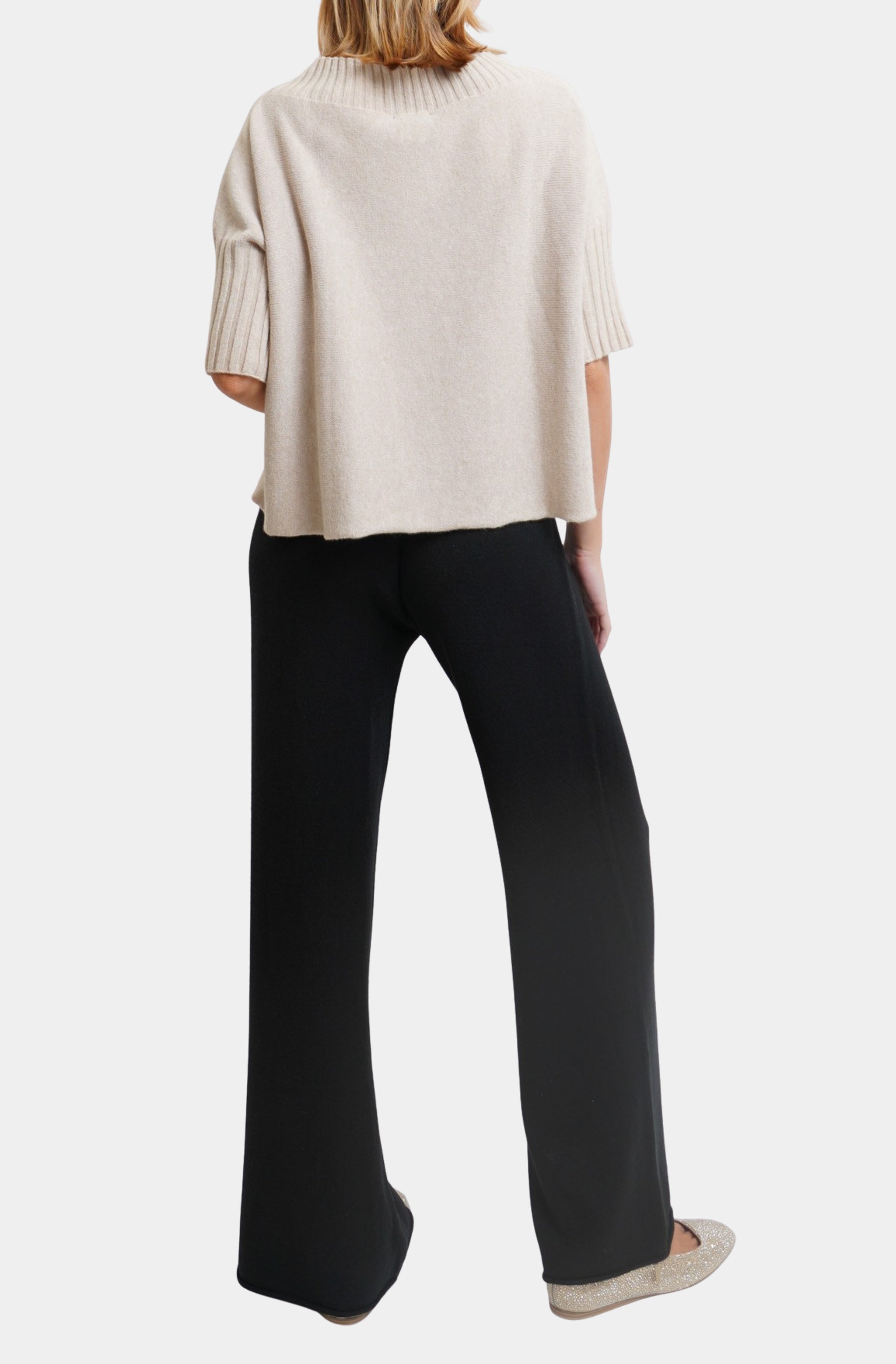 Italian Crew Neck Short Sleeve Knit Top