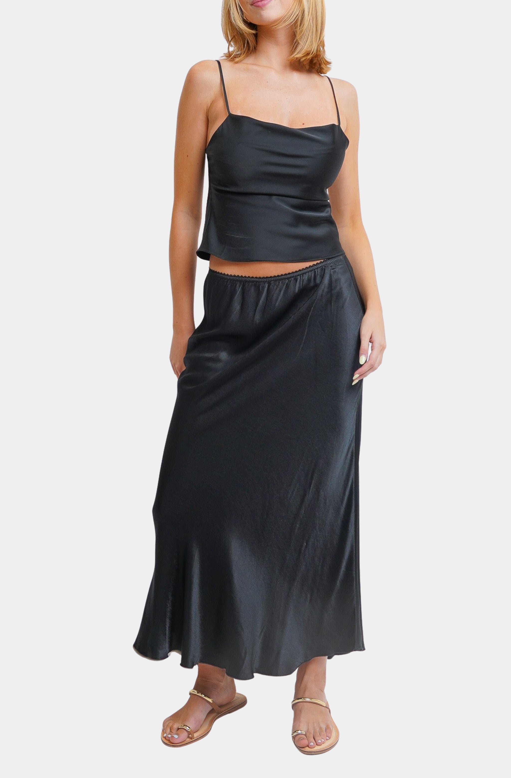 Silky/Viscose/Rayon Slip Skirt
