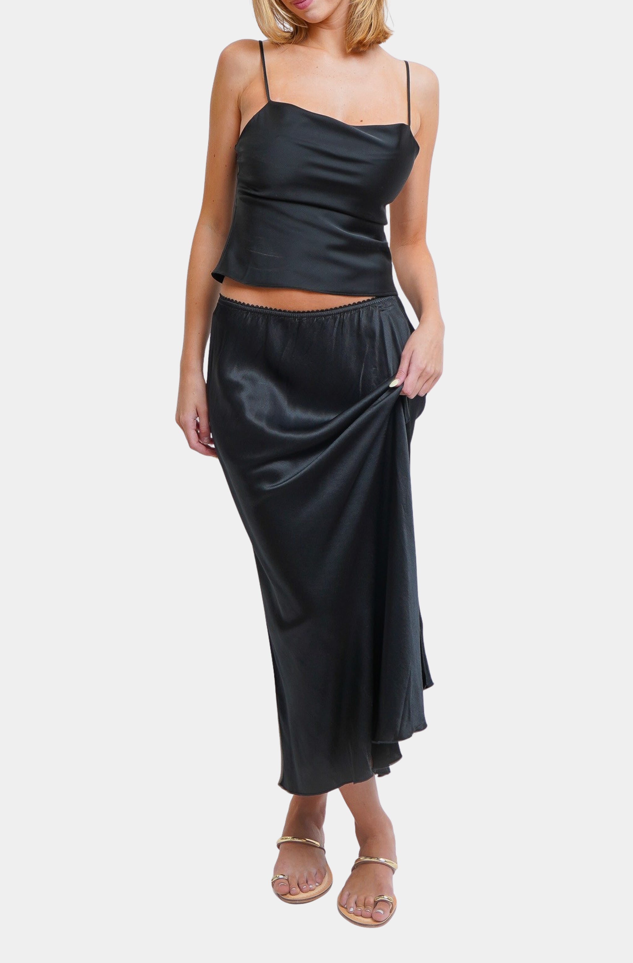 Silky/Viscose/Rayon Slip Skirt