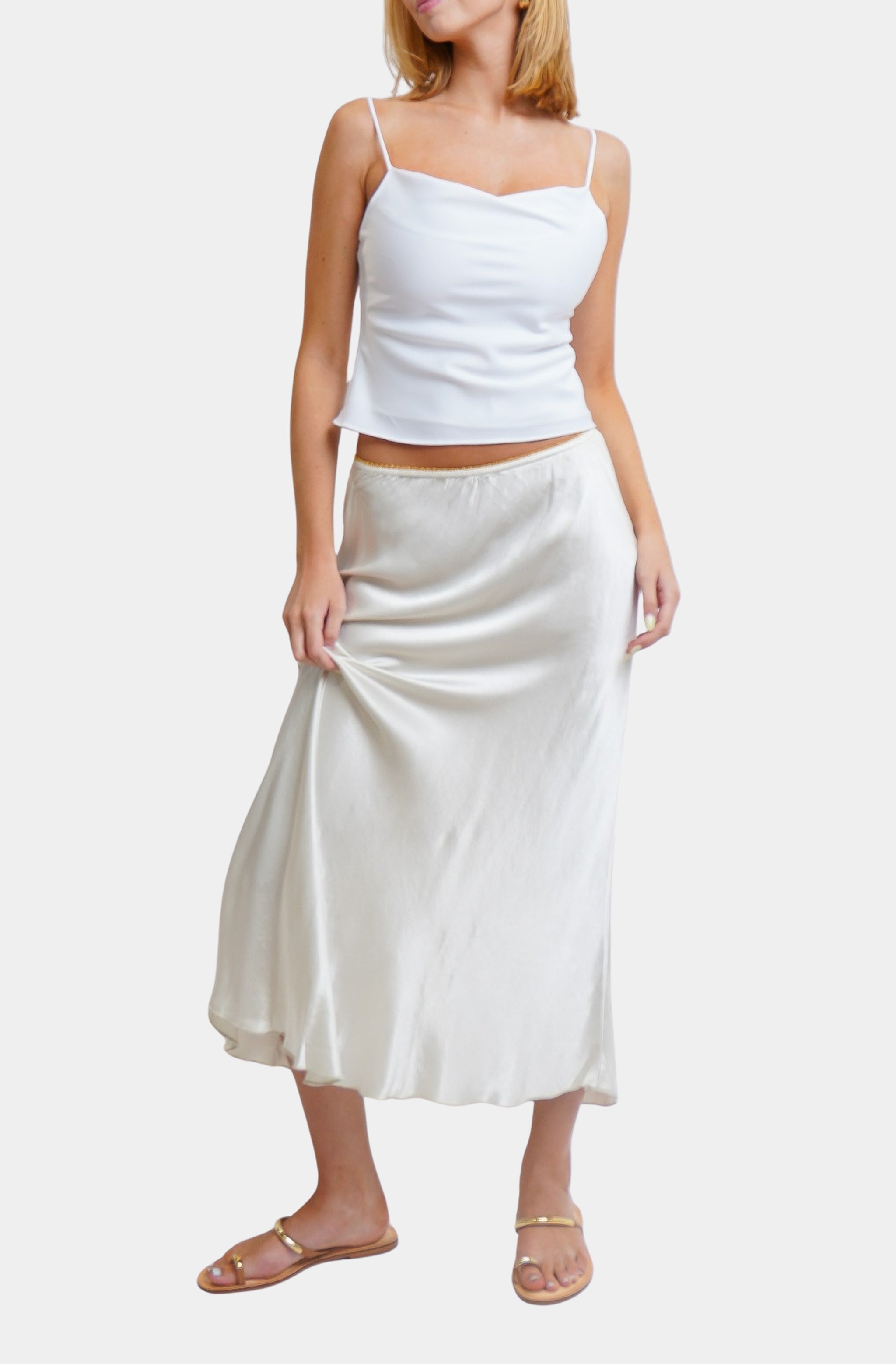 Silky/Viscose/Rayon Slip Skirt