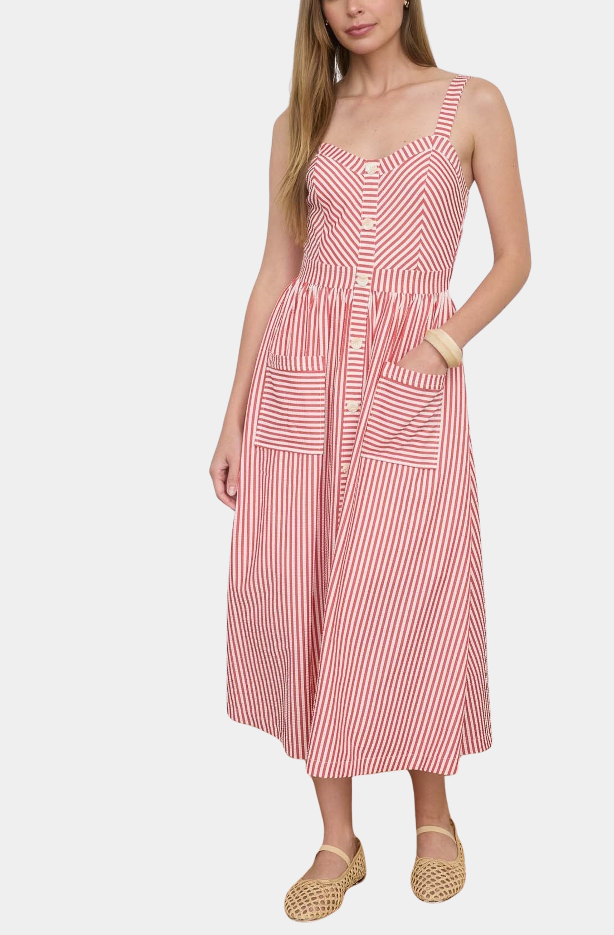 lucie midi dress Lovers and Friends Lucie Midi Dress in Fuchsia