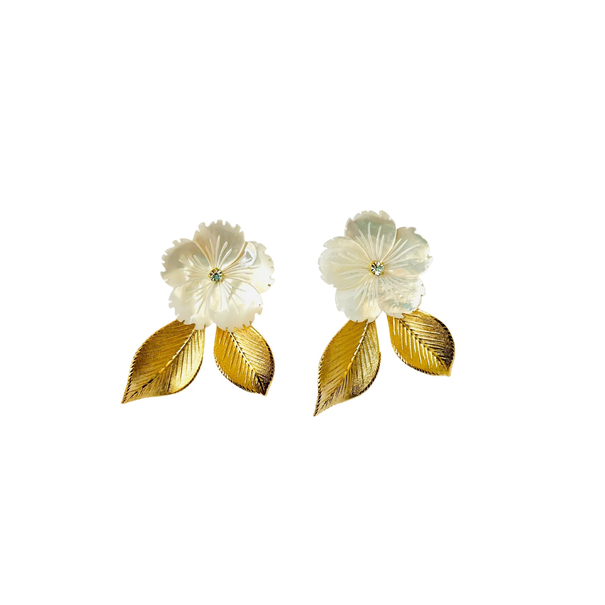The Pink Reef Hand Carved Mother of Pearl Stud