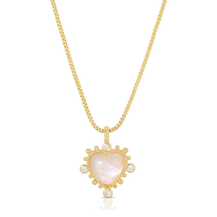 Heavenly Heart Necklace - Moonstone
