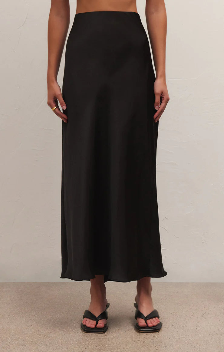Europa Poly Sheen Midi Skirt