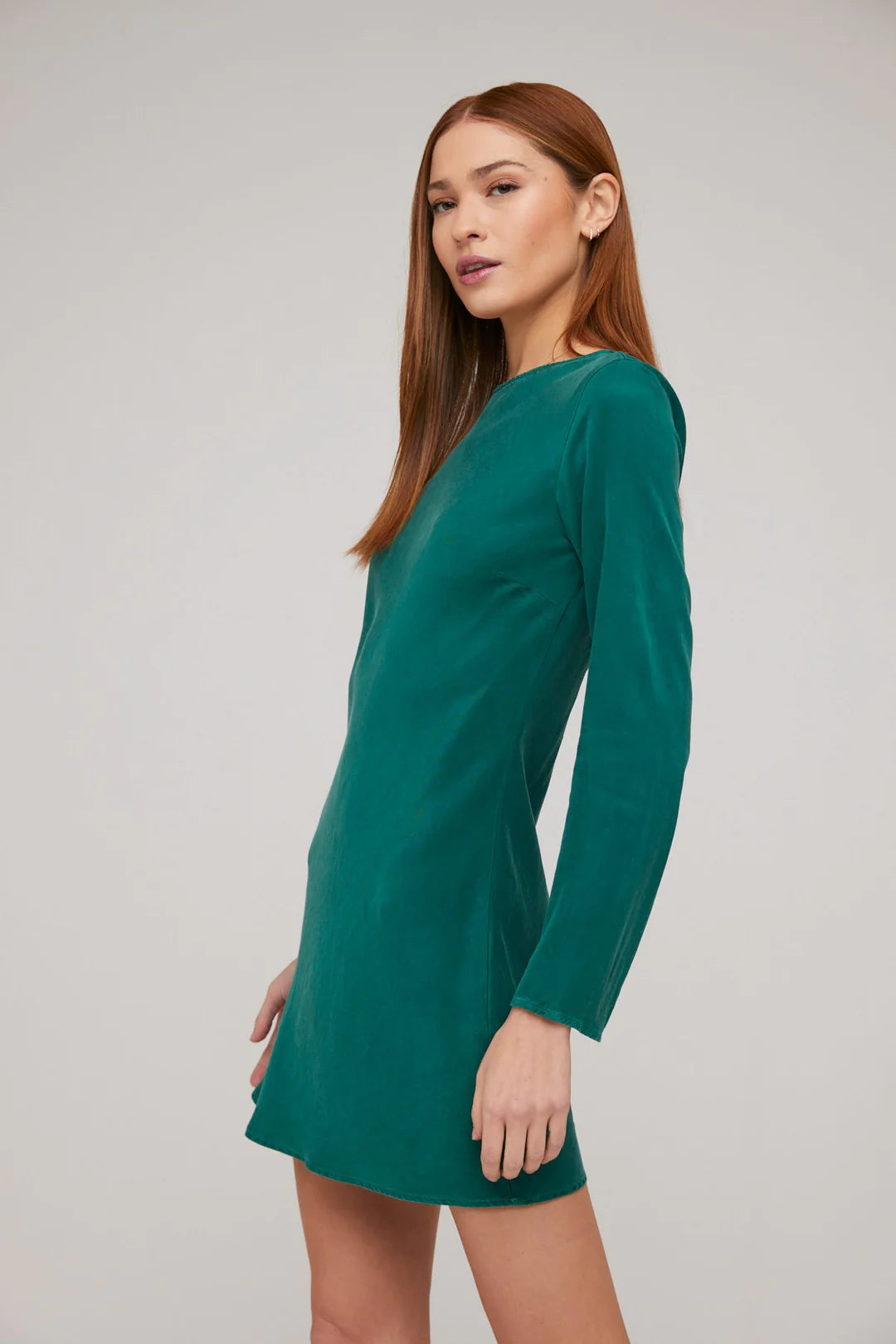 Long Sleeve Bias Mini Dress