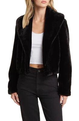 Shawl Collar Faux Fur Jacket