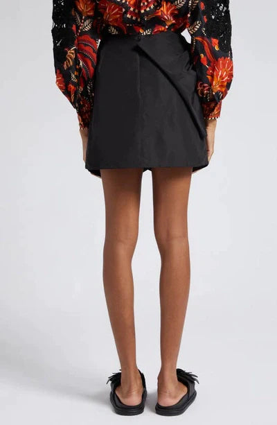 Black Tafeta Mini Skirt