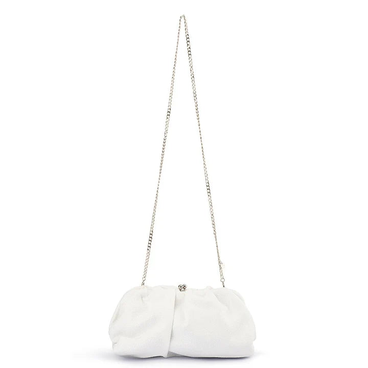 Queenie Gathered Woven Clutch