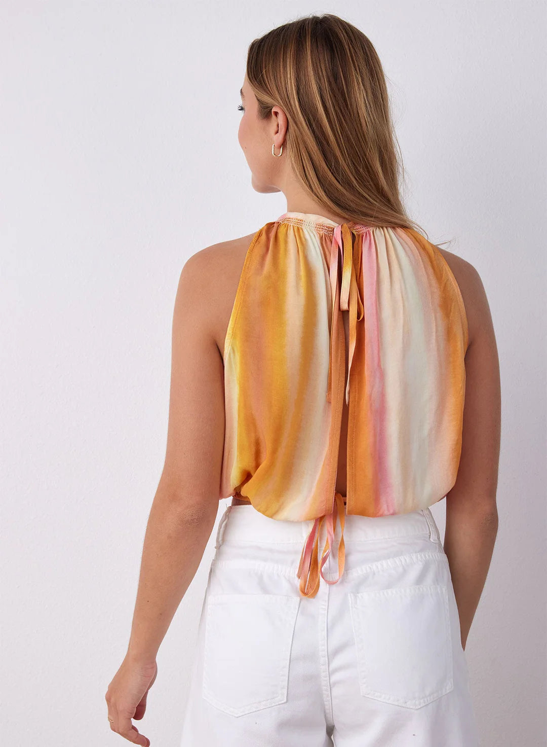 Smocked Tie Back Halter Top