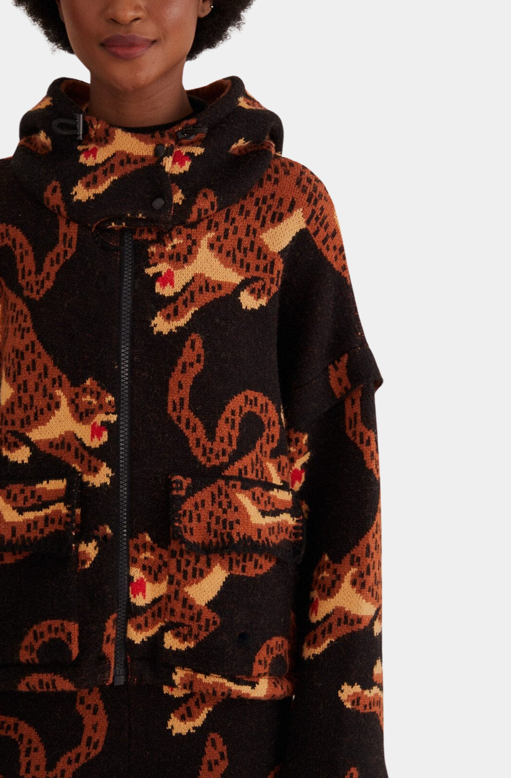 Leopards Black Knit Jacket