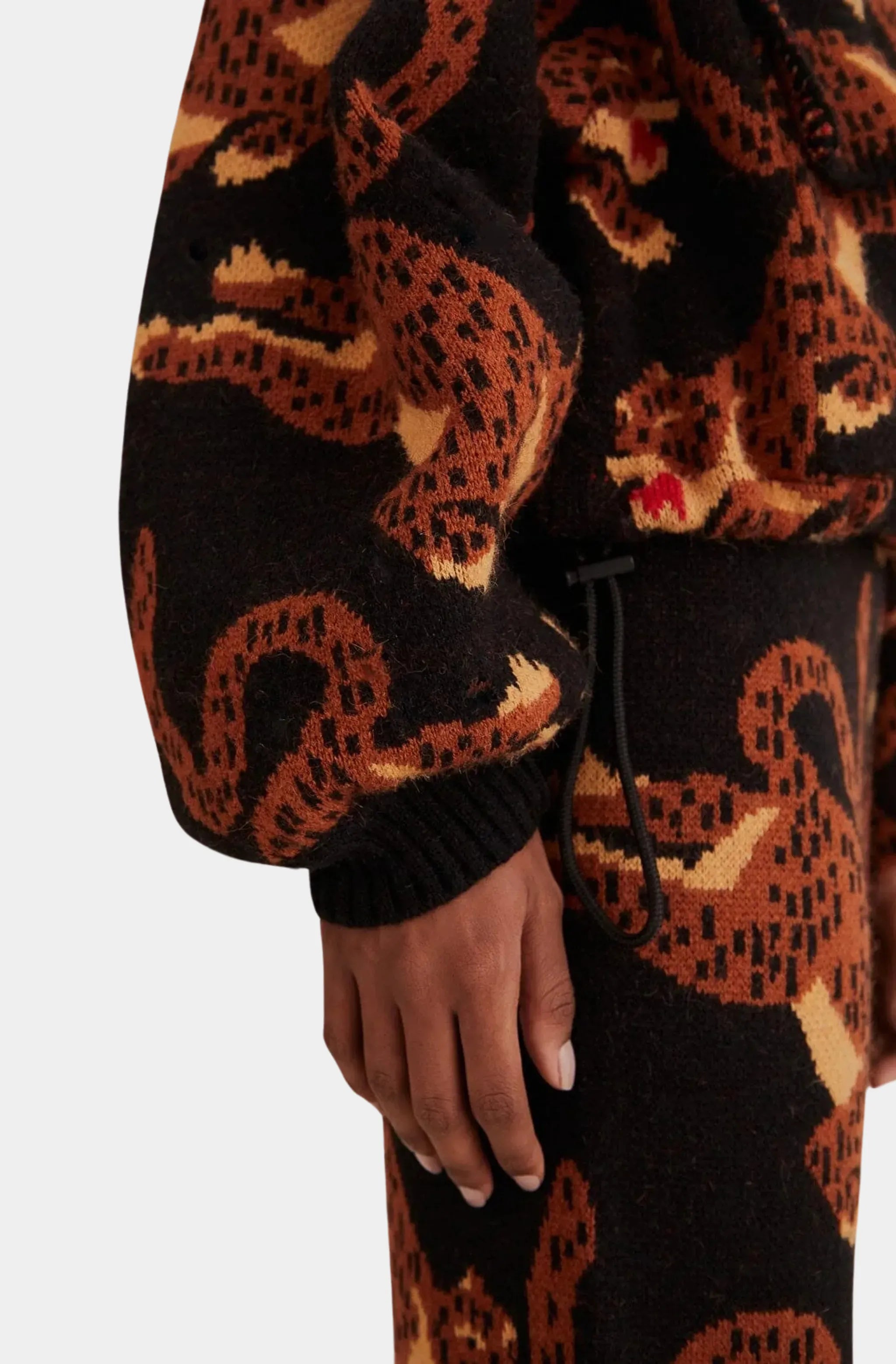 Leopards Black Knit Jacket