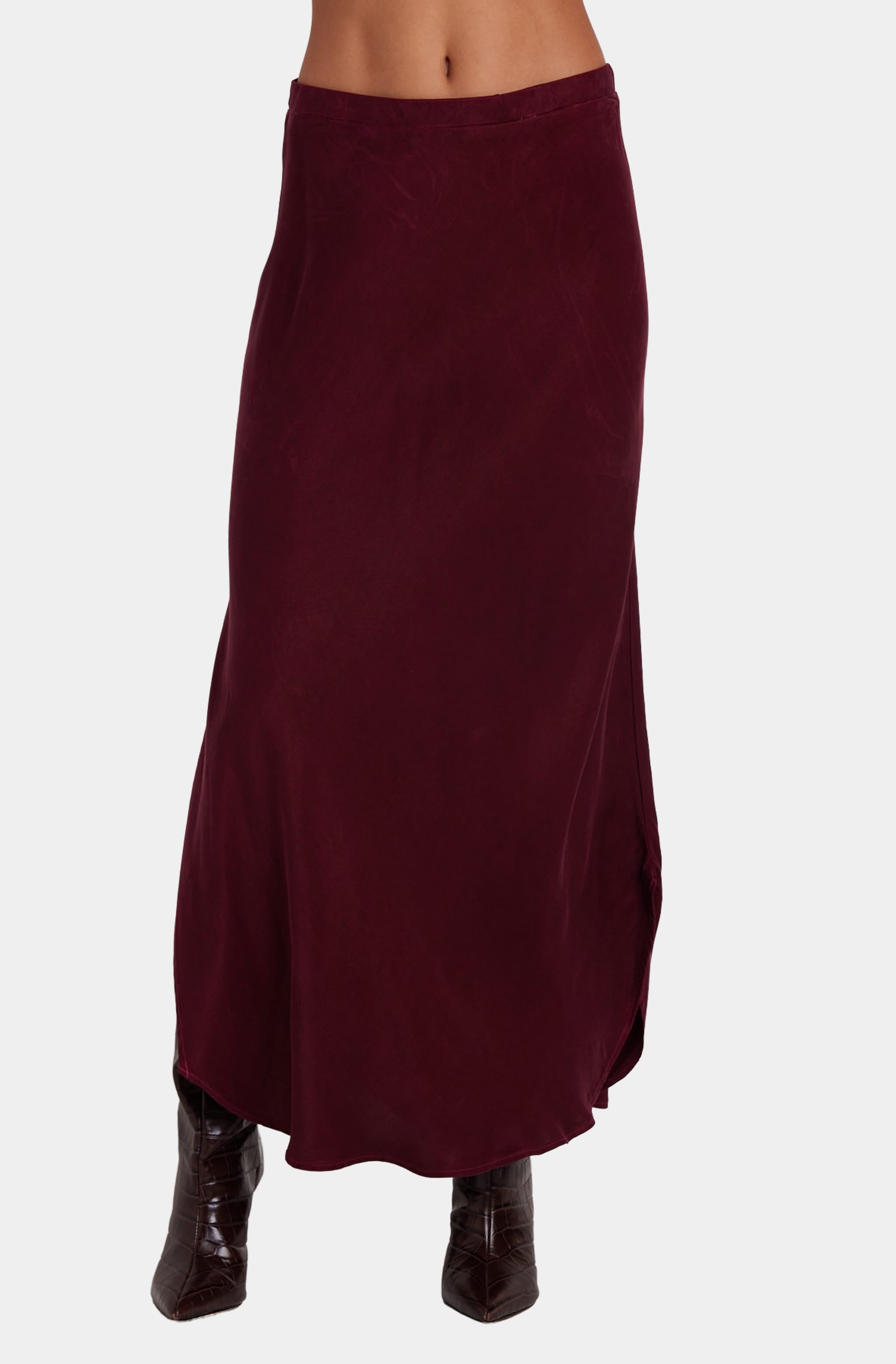 Asymmetric Side Slit Bias Skirt