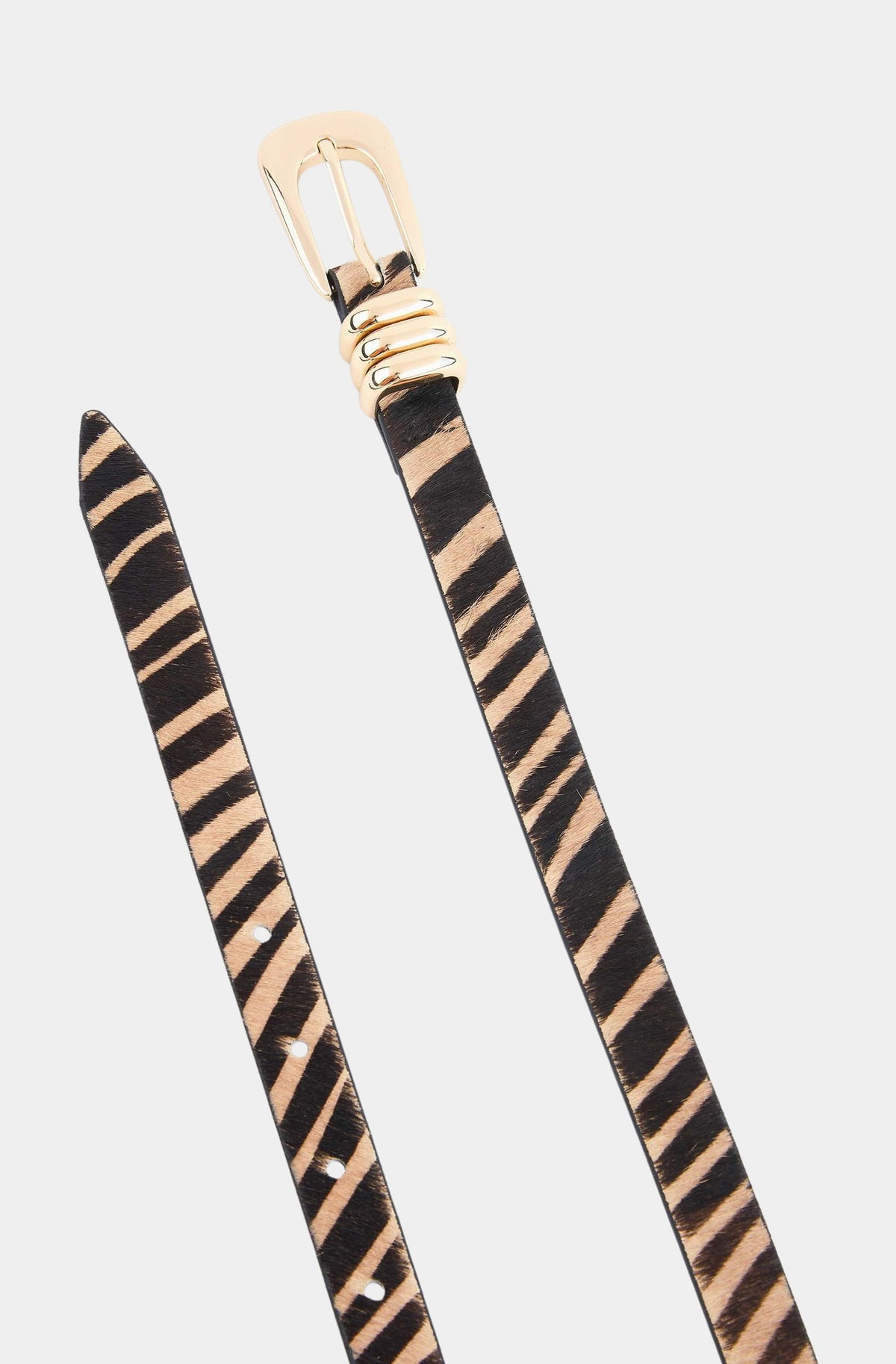Tiger Print Skinny Belt