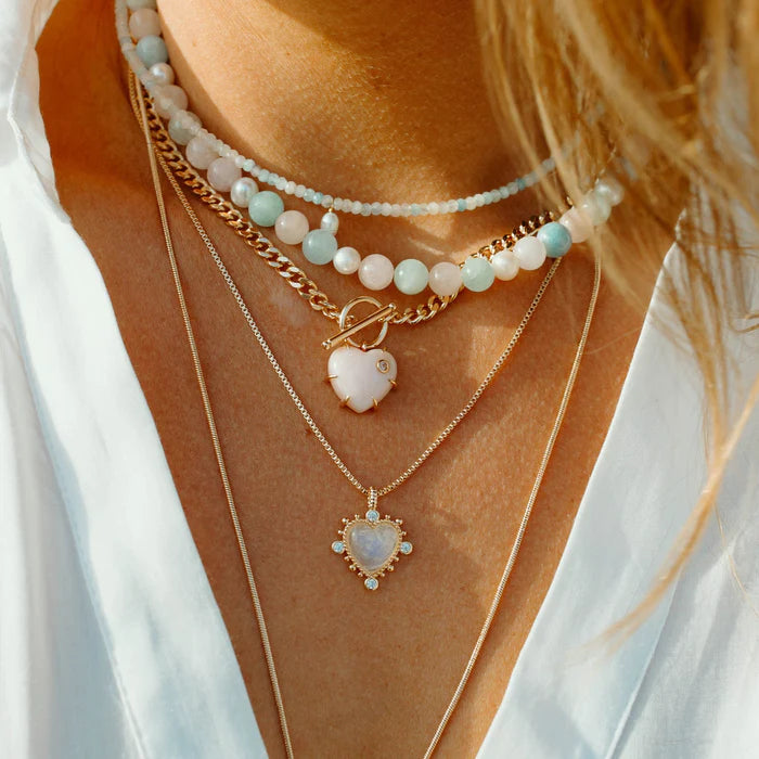Heavenly Heart Necklace - Moonstone
