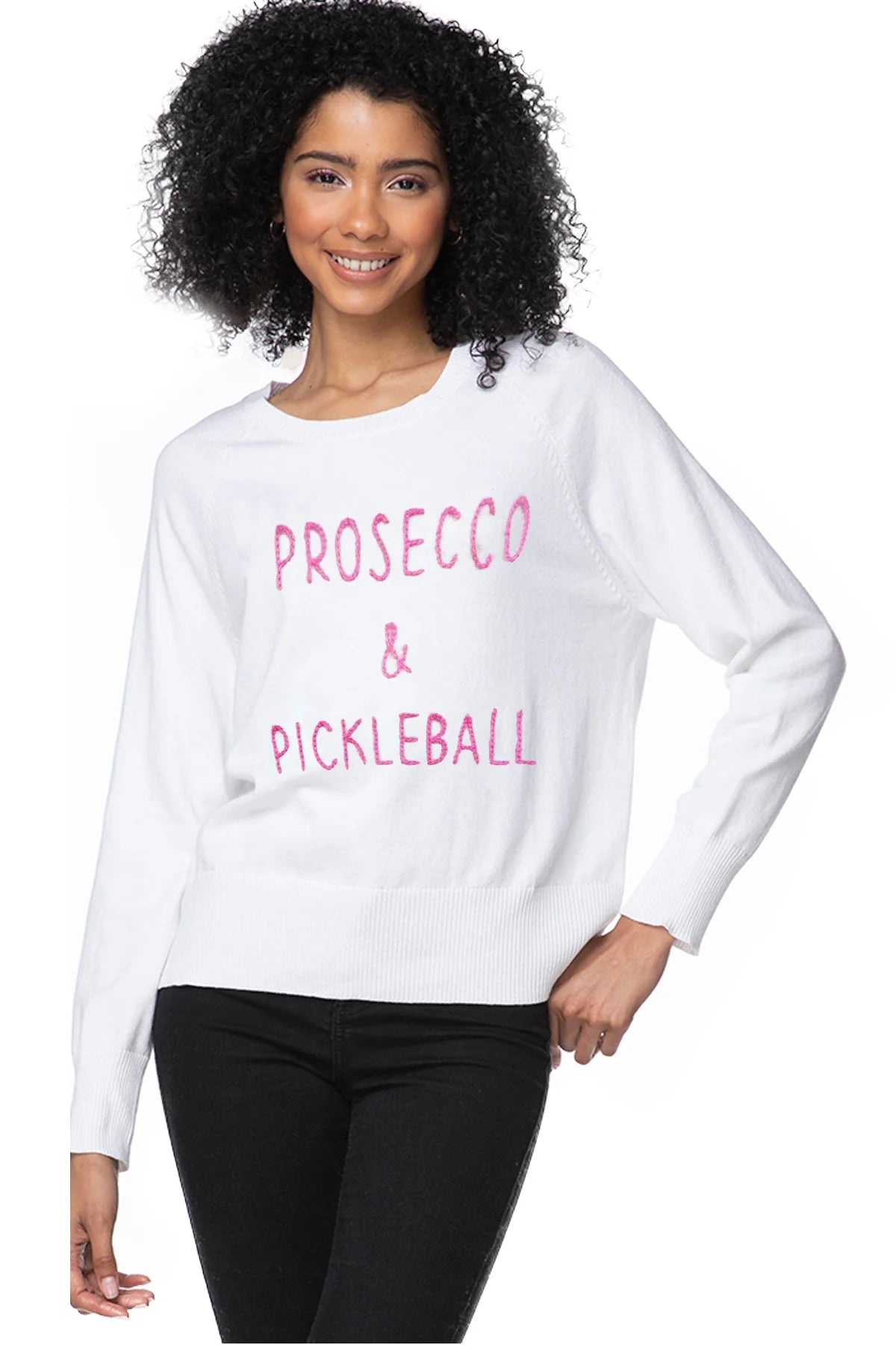 Eco Cotton Crew Sweater | Prosecco &amp; Pickleball