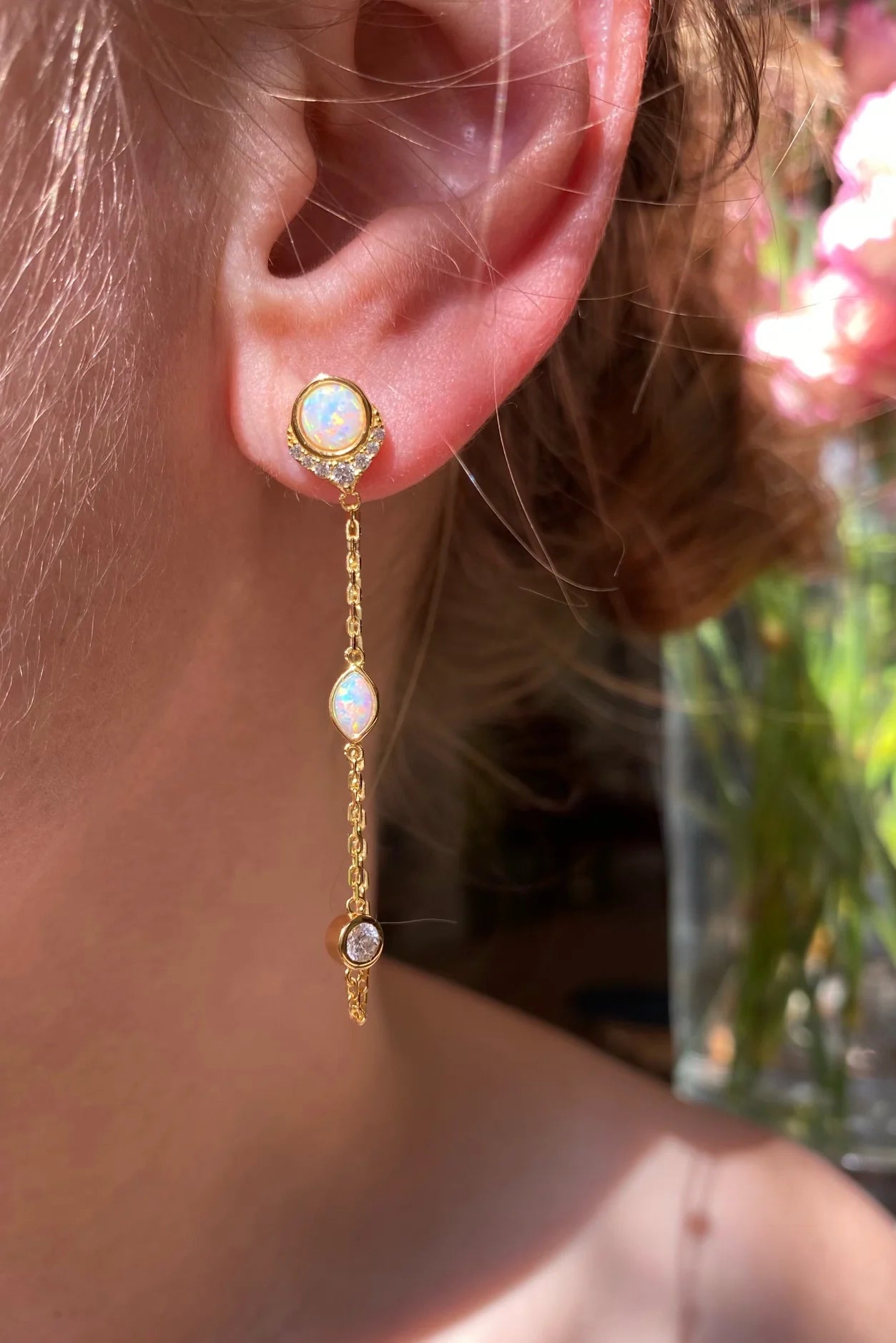 Galactic Opal Chain Earrings