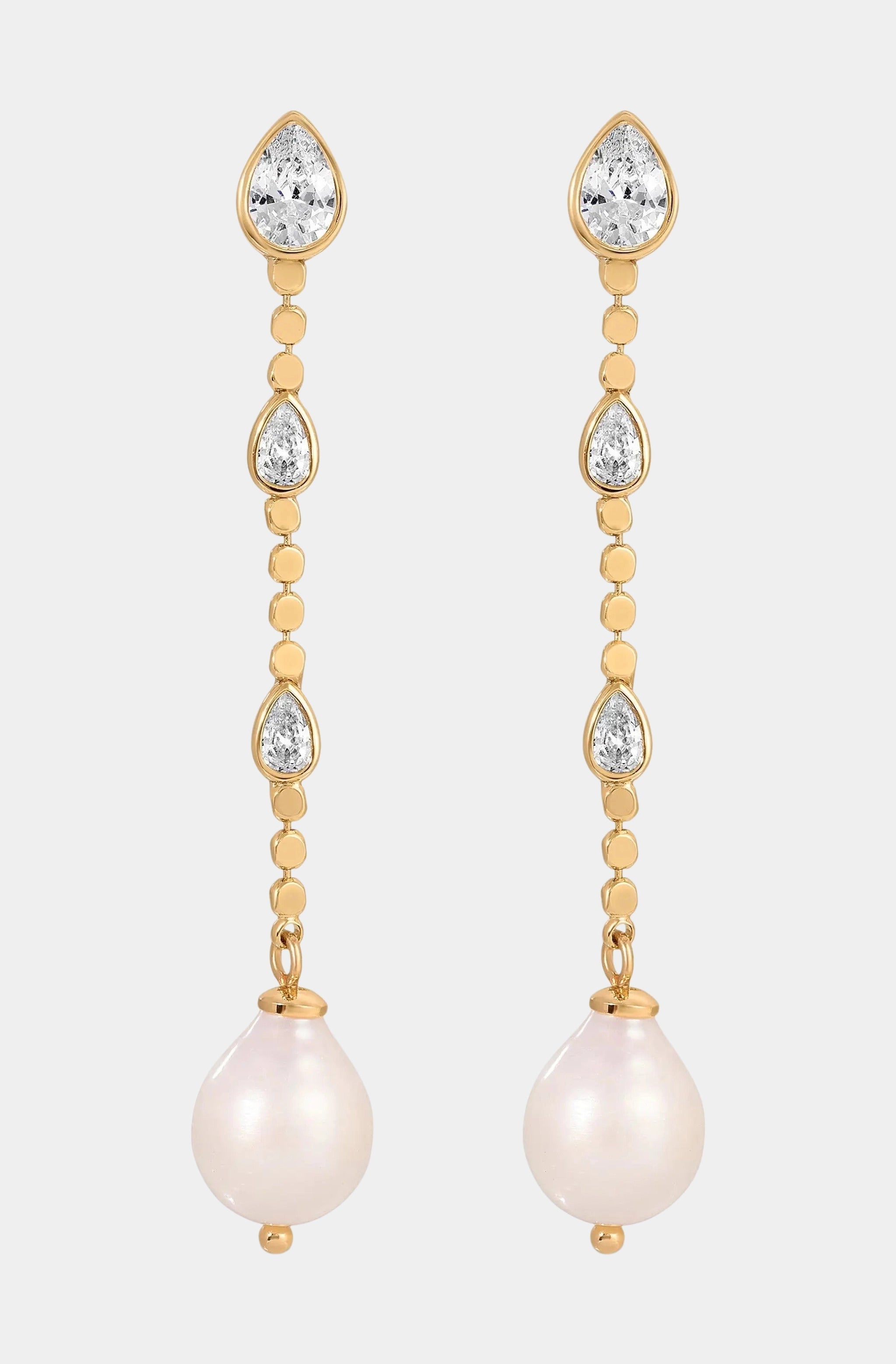 Droplet Crystal and Pearl Earring
