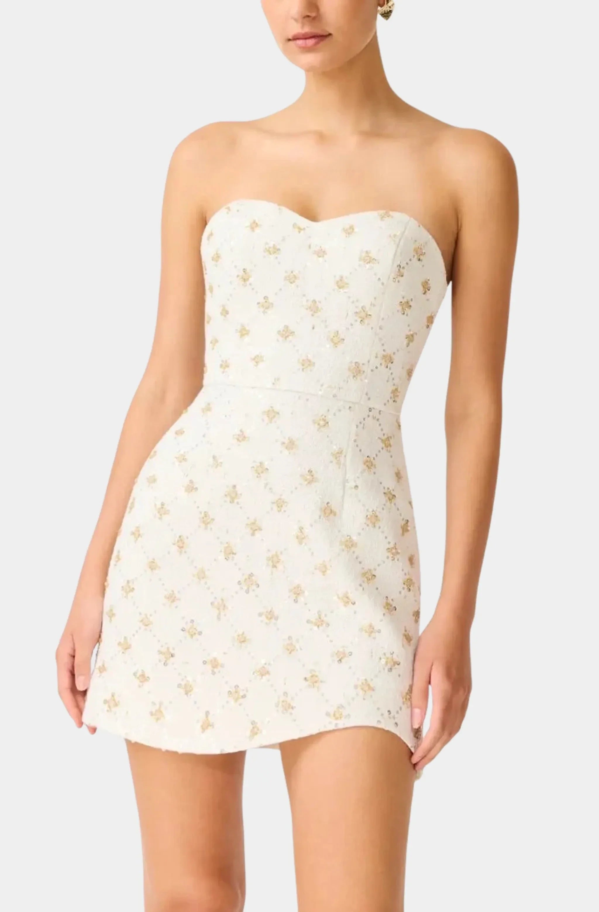 Liore Curved Hem Mini Dress