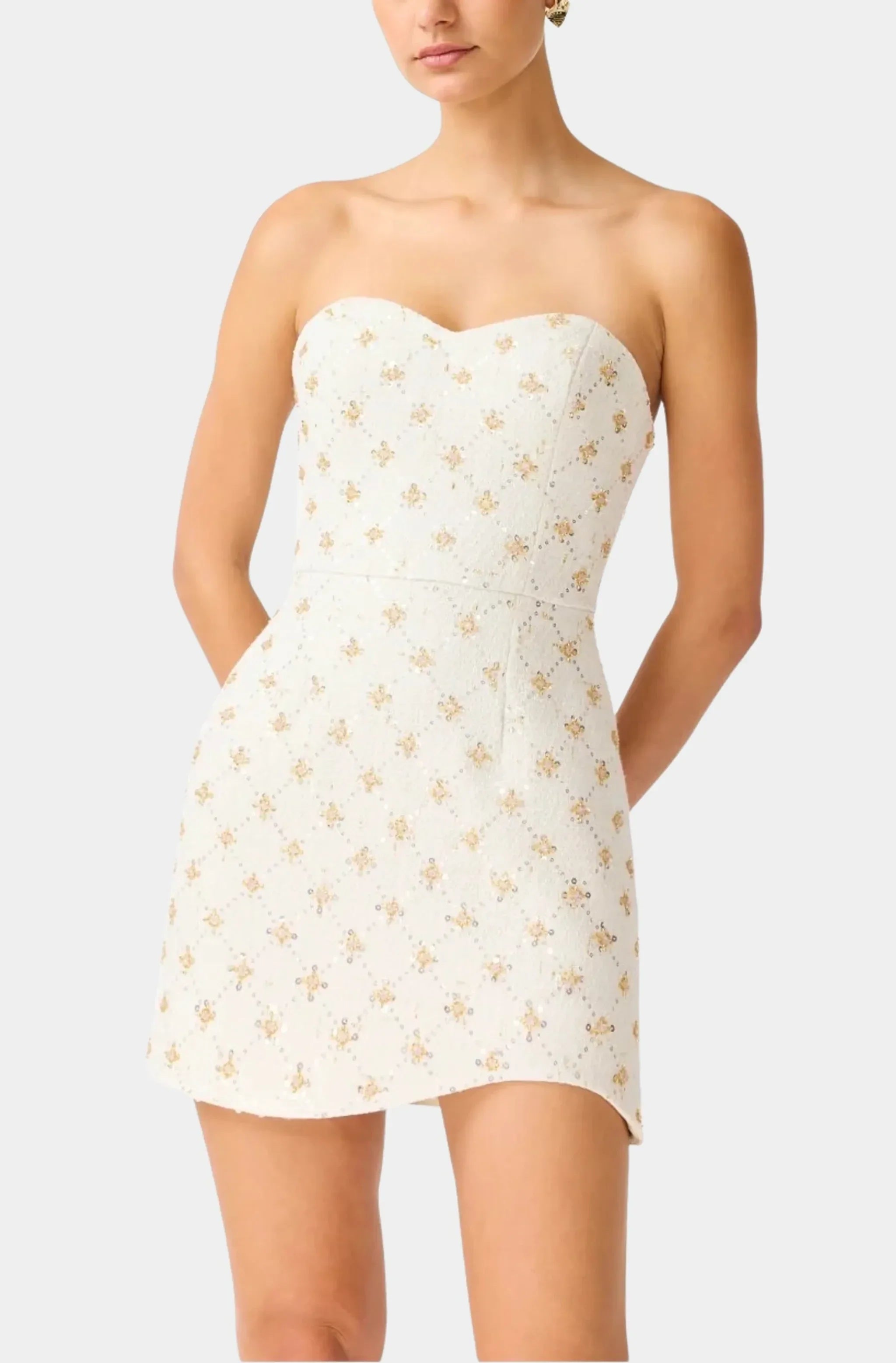 Liore Curved Hem Mini Dress