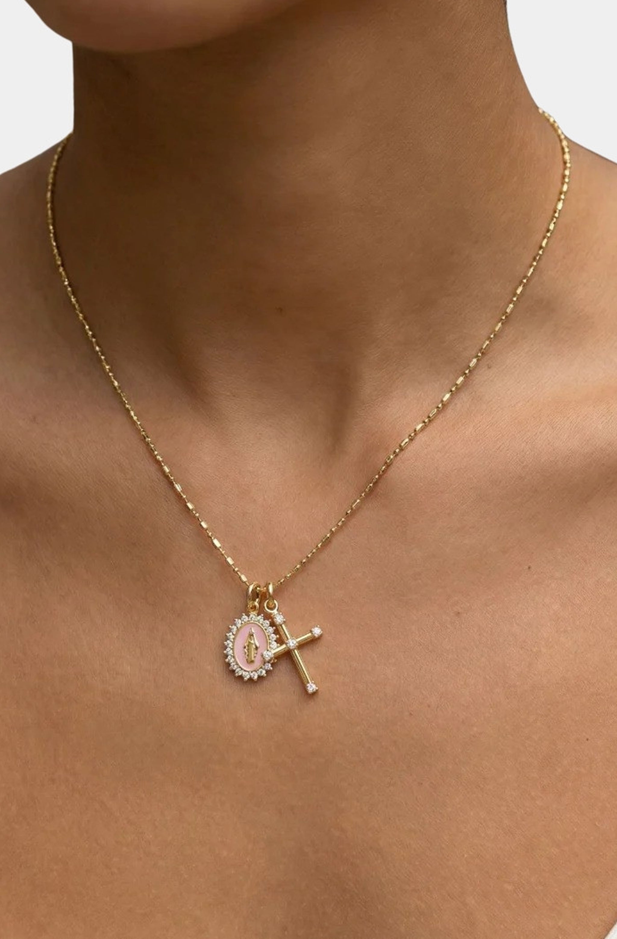Virgin Maria Multi-Charm Necklace
