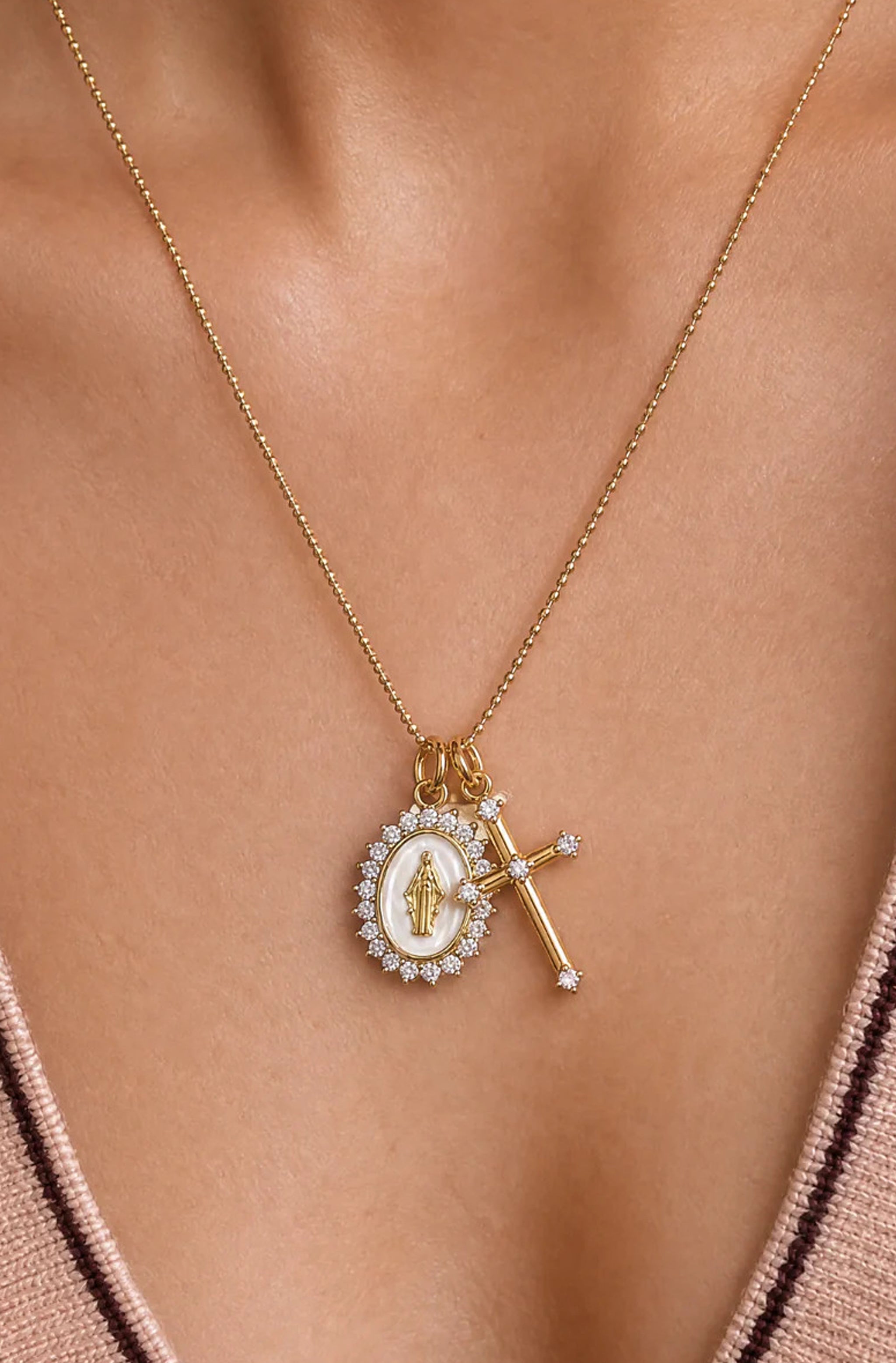 Virgen Maria Multi-Charm Necklace