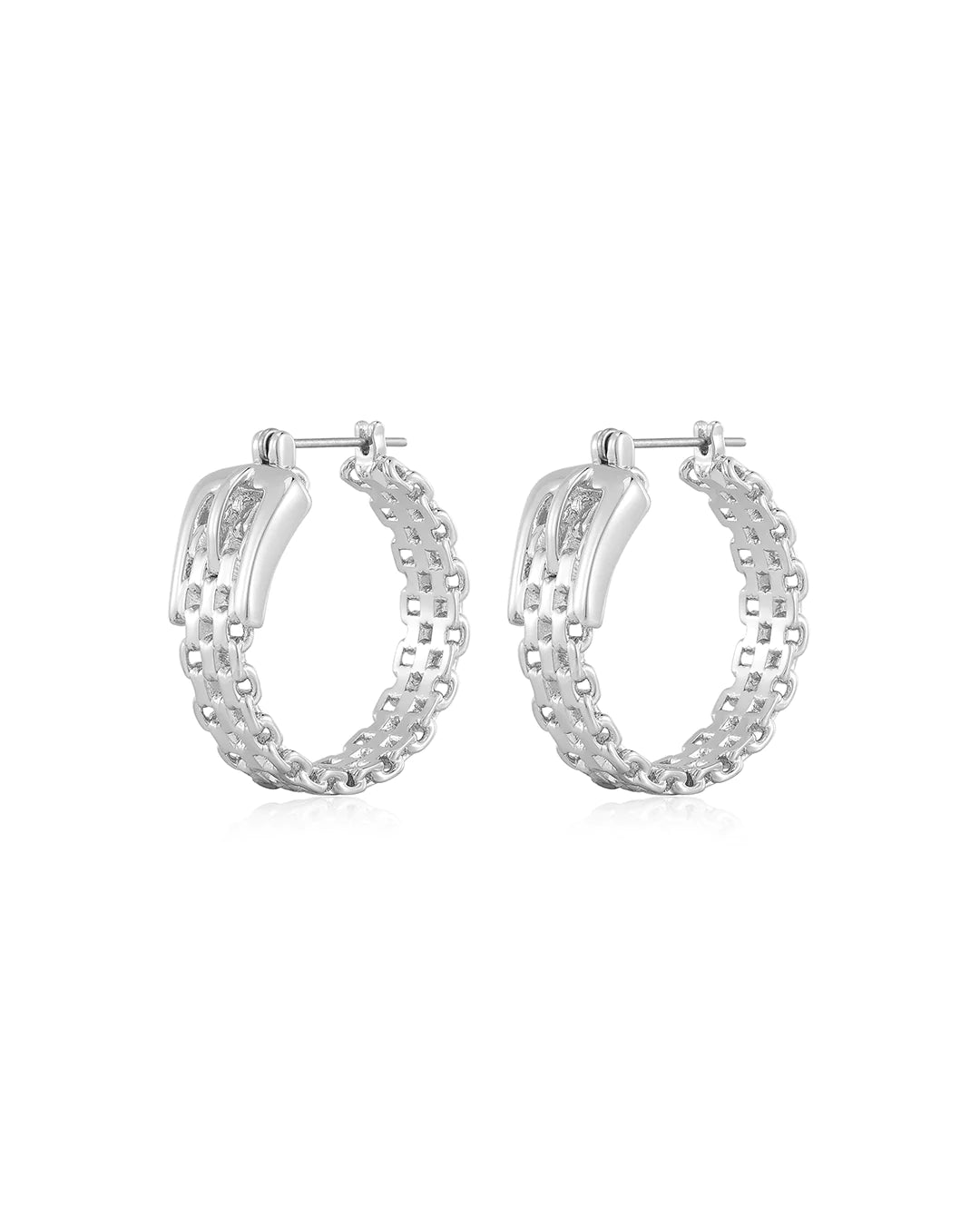 The Woven Buckle Hoops