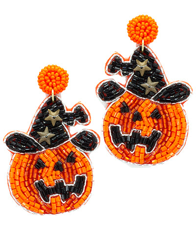 Pumpkin Witch Hat Earrings