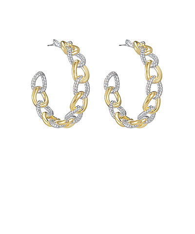 Two Toned Link Chain Earring